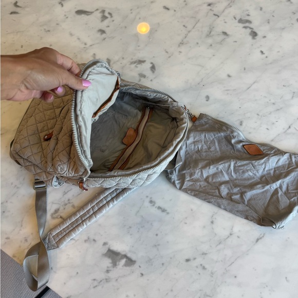 Preowned MZ Wallace Light Gray Quilted Mini Backpack - Picture 6 of 7